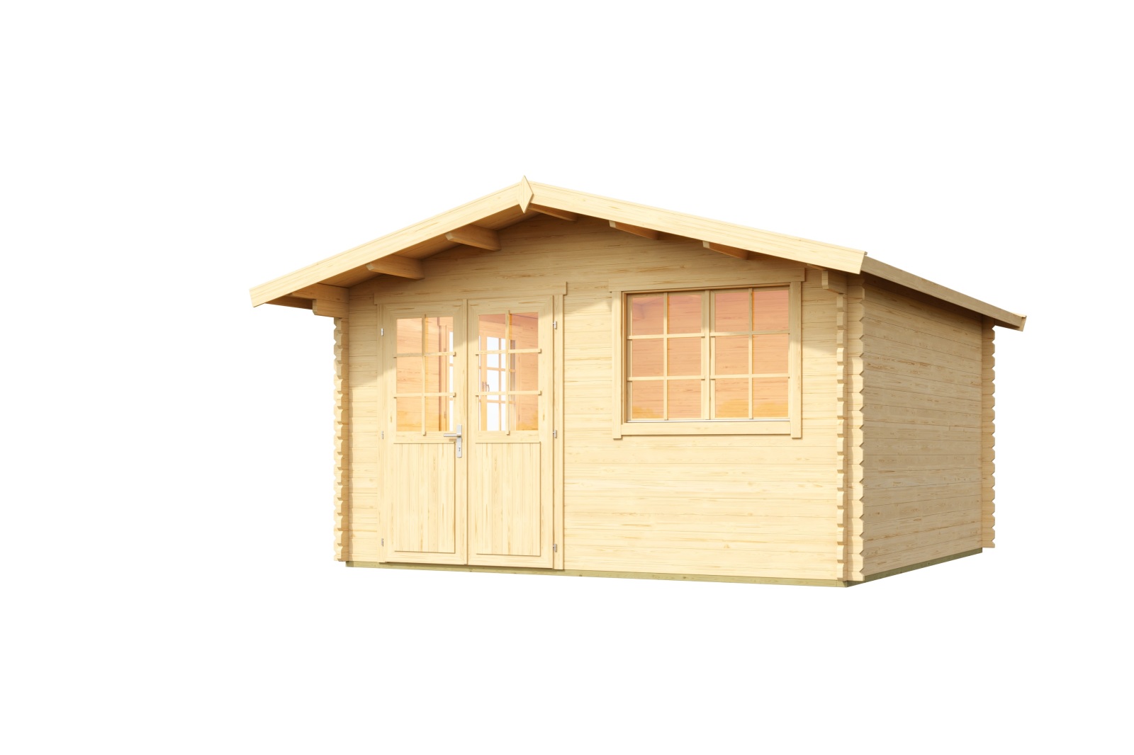 Gartenhaus NORDERNEY 3 - naturbelassen - Fichte masiv - 390x390 cm