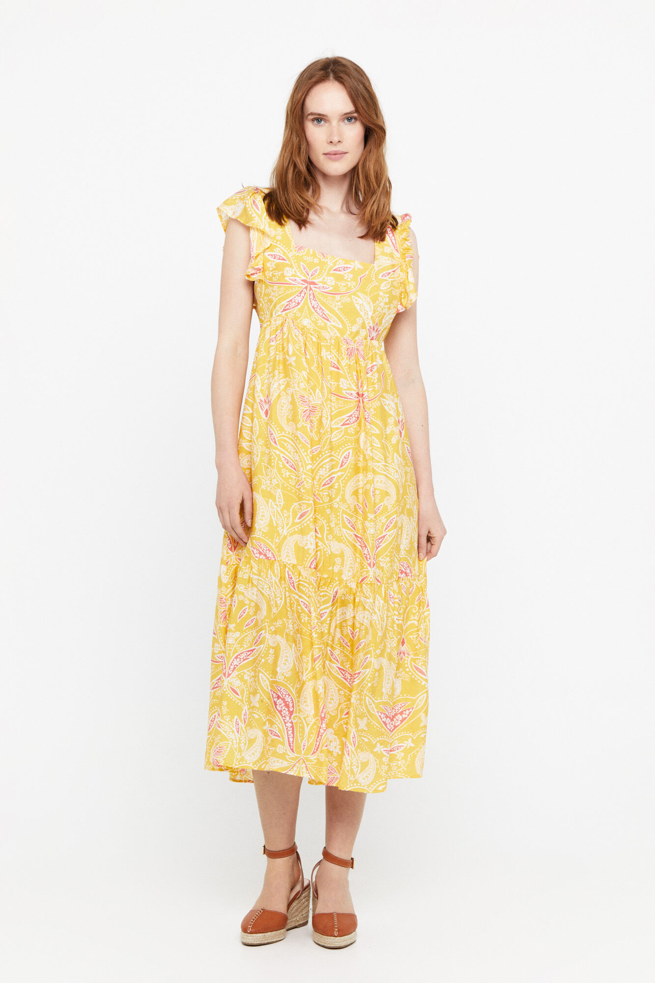 Vestido longo estampado - Multicolorido
