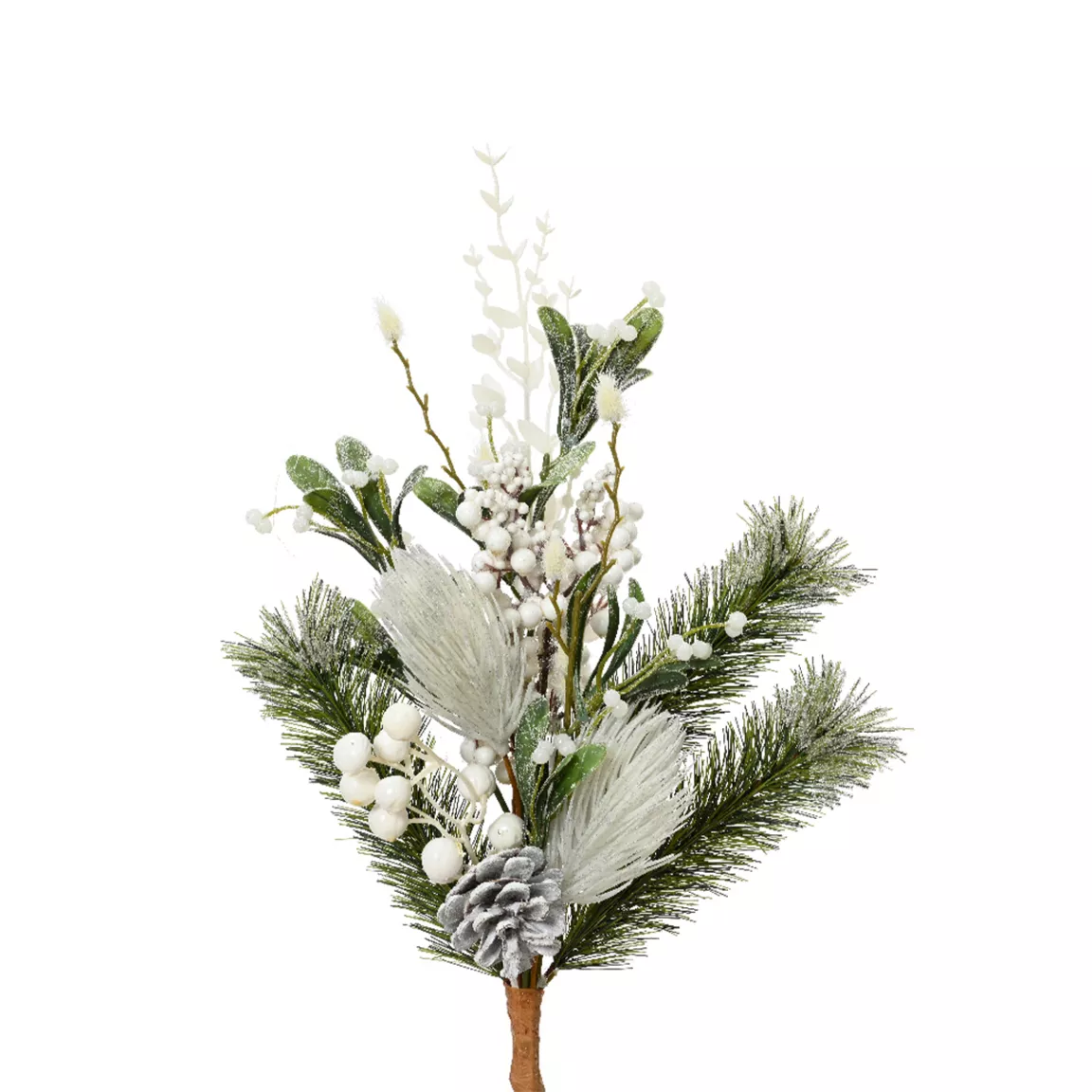 Branche de sapin (H50 cm) Baies givrées Blanc