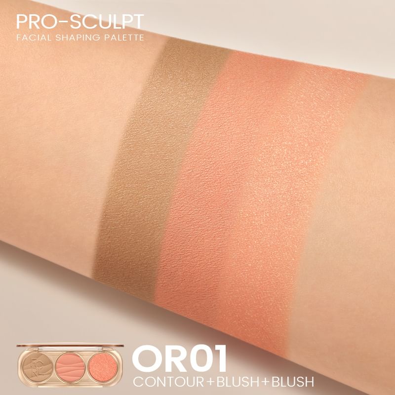 FOCALLURE - 3-in-1 highlight- en blusherpalet - 4 kleuren