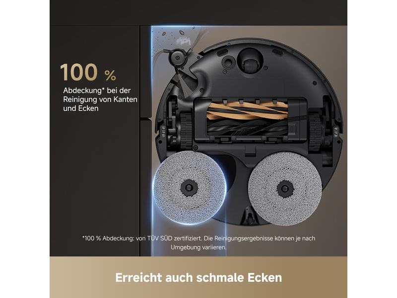 Dreame Saug- und Wischroboter X50 Master Schwarz Roboter-Staubsauger und Mop mit automatischem Wasserauffüllen und Entleeren