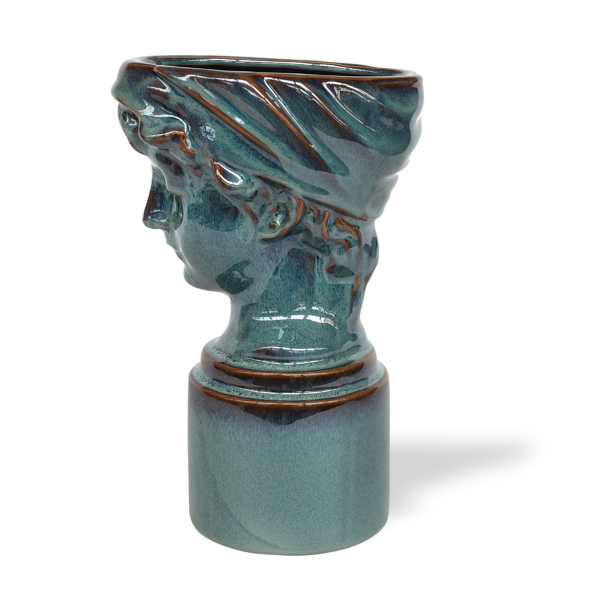 Keramikvase 'Joli Visage', L 15,8 cm, B 11,5 cm, H 24,5 cm von fischer's lagerhaus