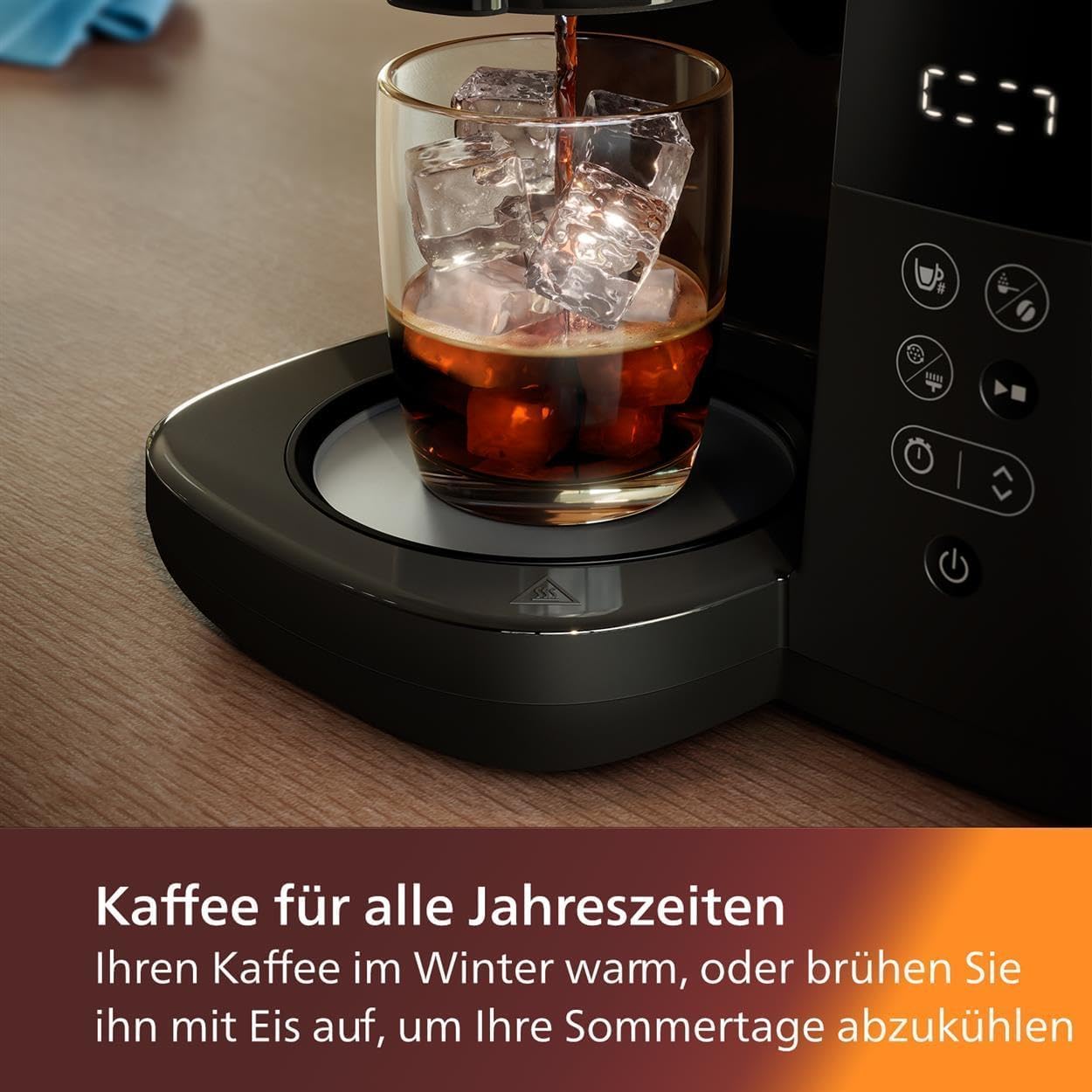 Philips All-in-1 Filterkaffeemaschine - integriertes Kegelmahlwerk für frisch gemahlenen Kaffee - Duo-Bohnenbehälter, 1,25-L-Glaskanne, individuelle Einstellung der Intensität (HD7900/50)