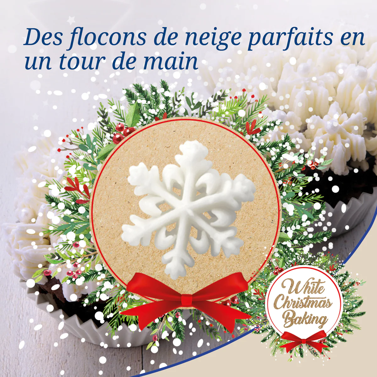 Lot de 4 poches à douille et embout flocon de neige en inox Baker Edit
