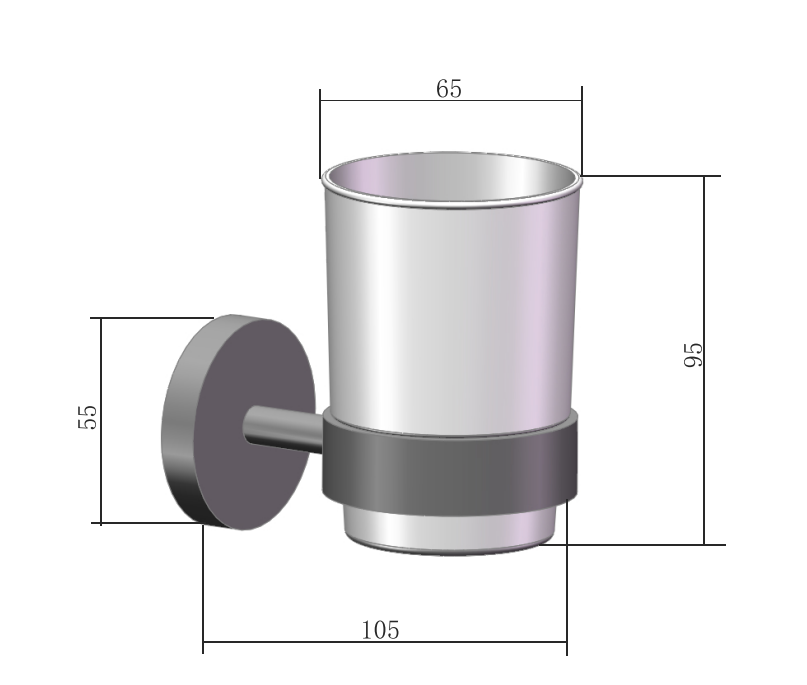 Saniclear Iron glashouder verouderd ijzer - gunmetal
