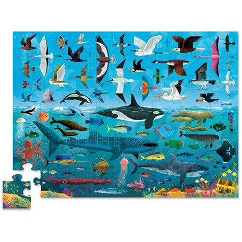 Crocodile creek vloerpuzzel boven en beneden - zee en lucht - 48st