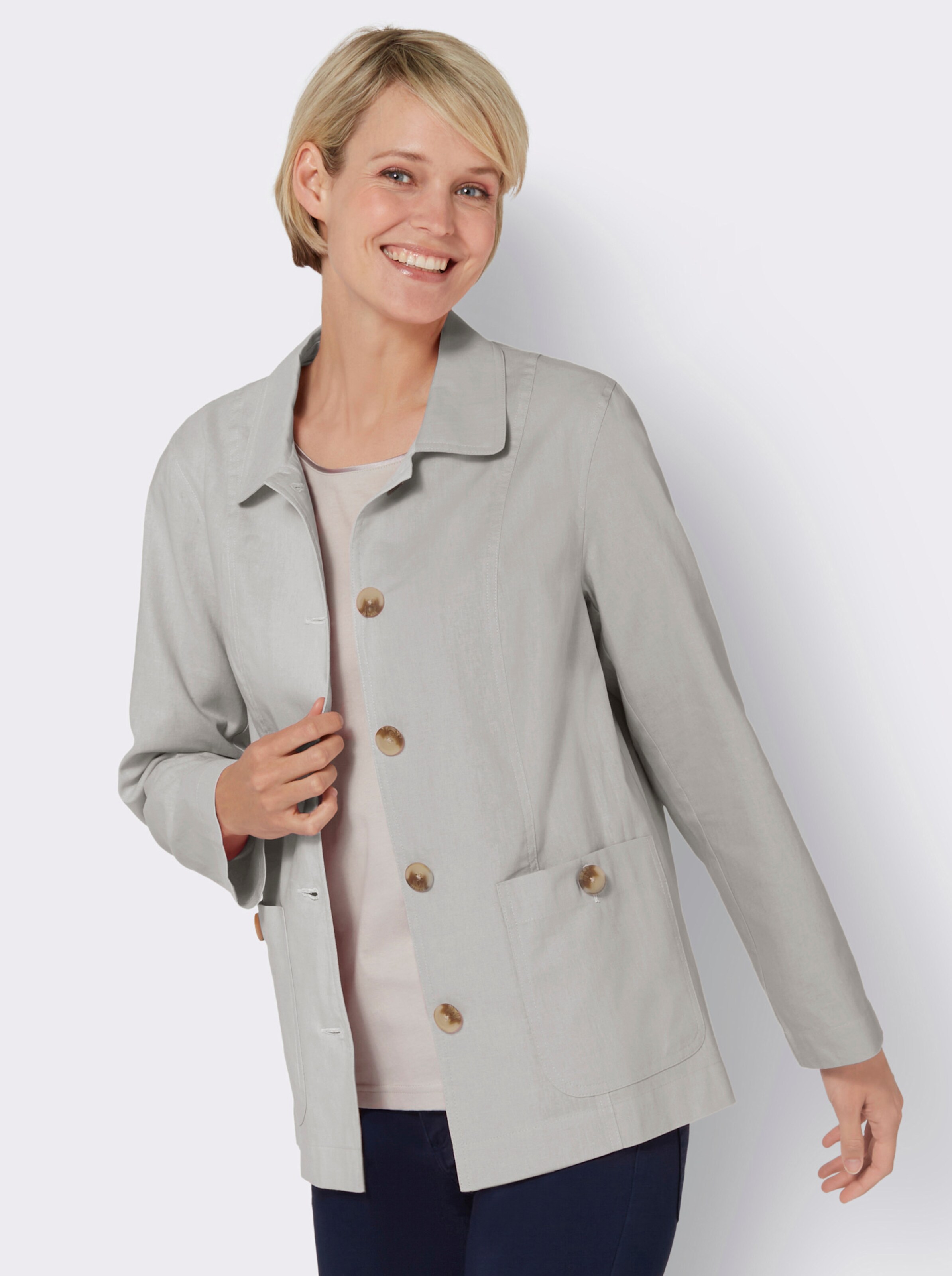 Jacke aus Baumwolle und Leinen