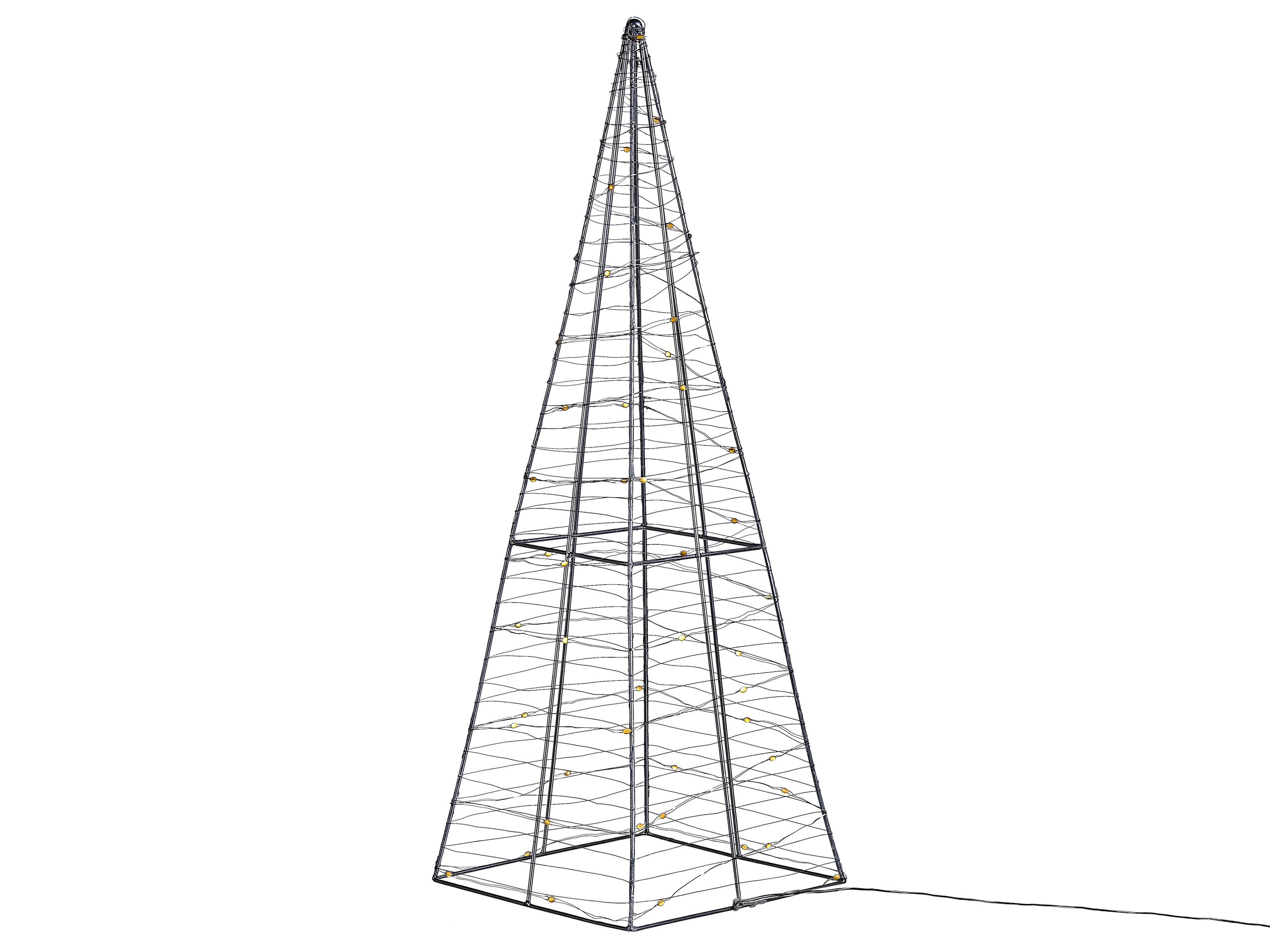Buitendecoratie LED PUKSALA Kerstboom 60 cm Zilver