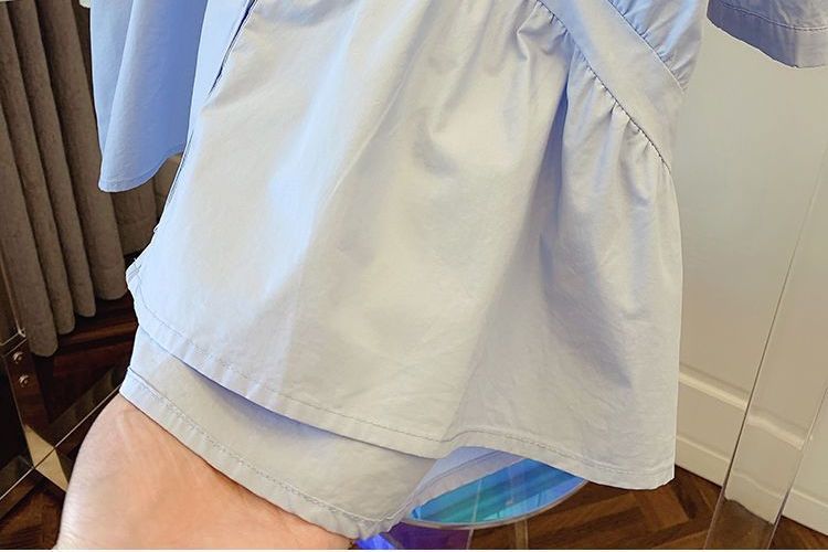 Cossita - Blouse met asymmetrische ruches en elleboogmouwen