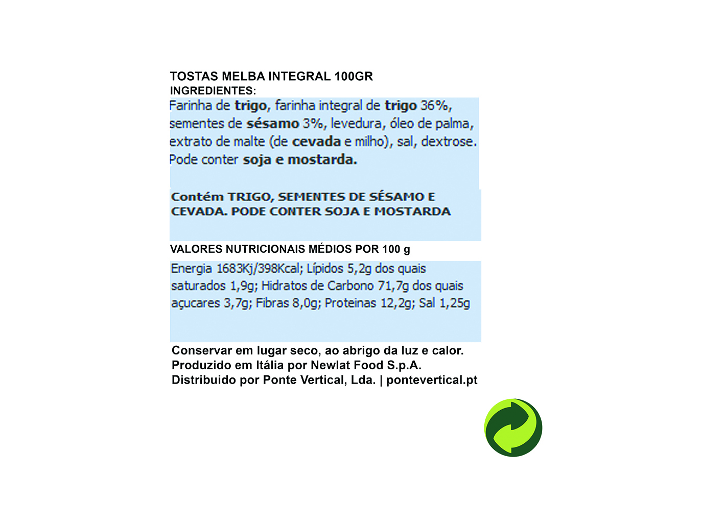 TOSTA MELBA BUITONI INTEGRAL 100G