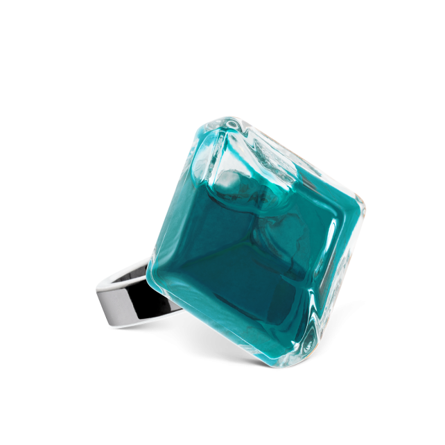 Bague en verre soufflé - Gaia Medium Transparent