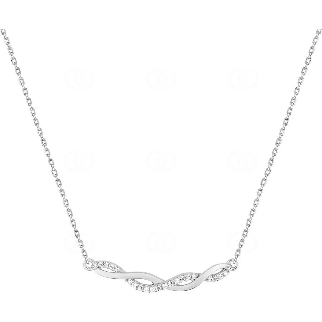 Collier 925 Silber rhodiniert mit Zirkonia 43cm