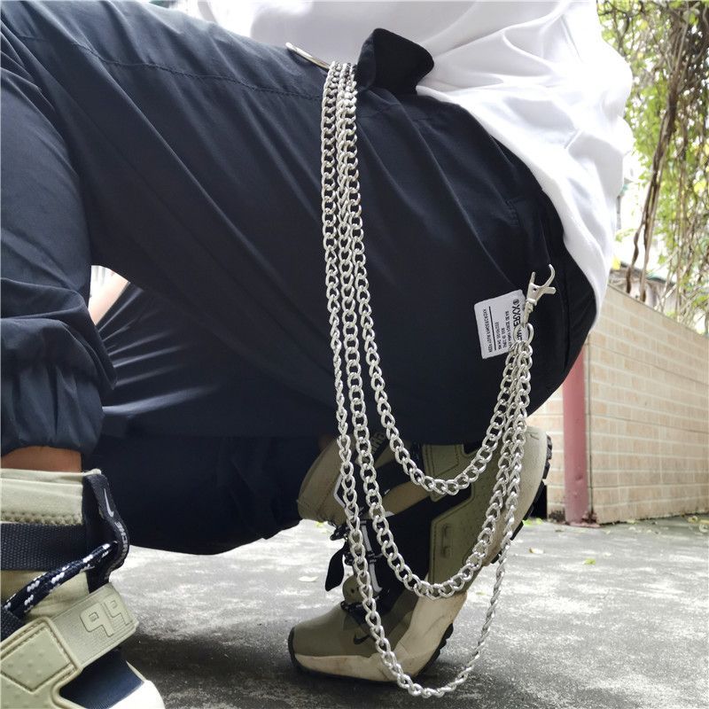 BABLIBU - Gelaagde broek met ketting en tailleband