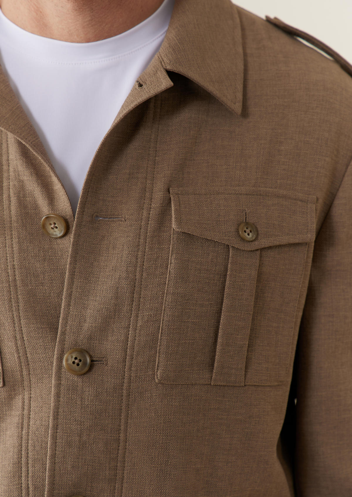 Veste saharienne Kurma en polyester recyclé uni taupe