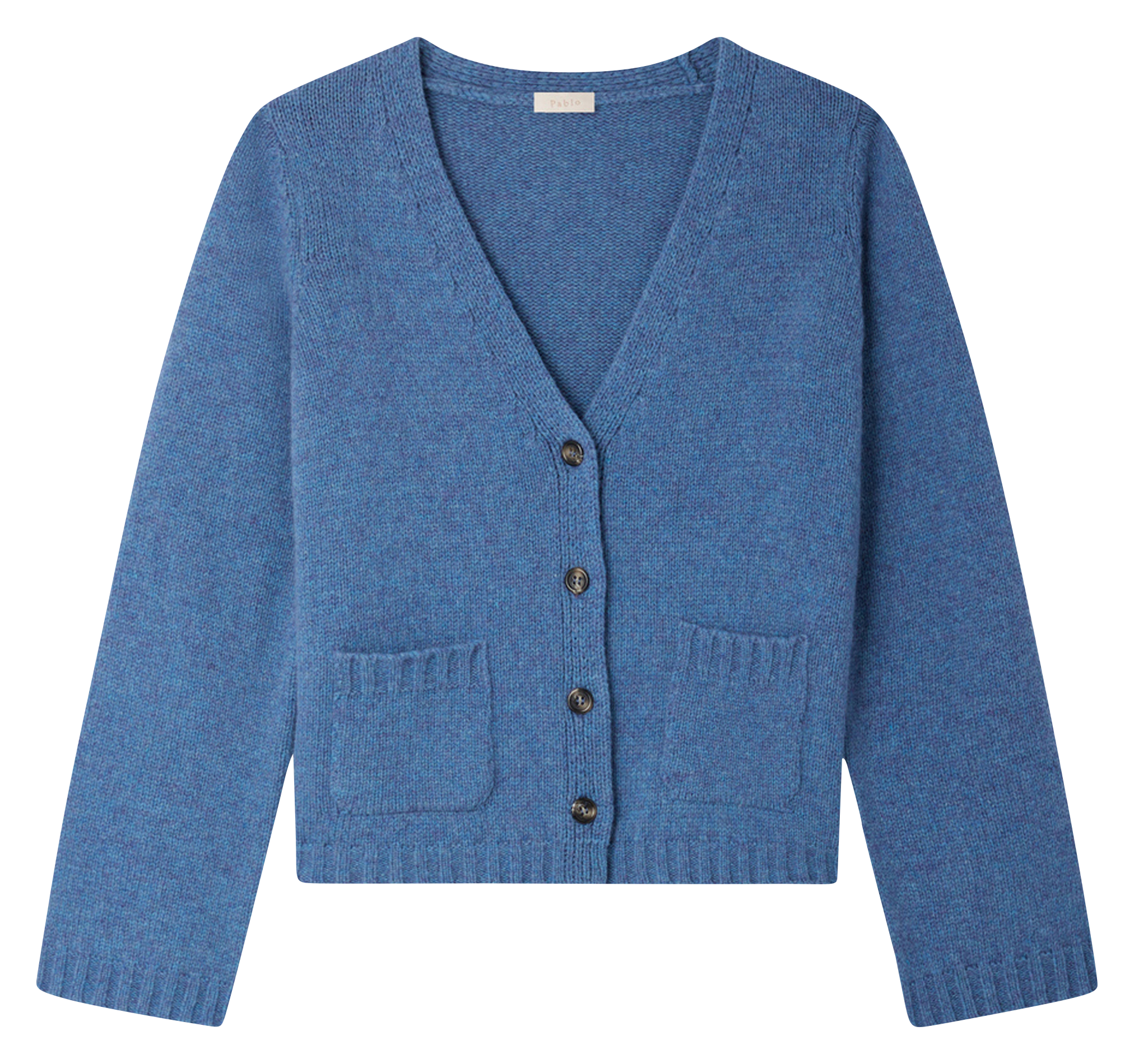 JOZIE - Gilet col V en laine mélangée | Bleu