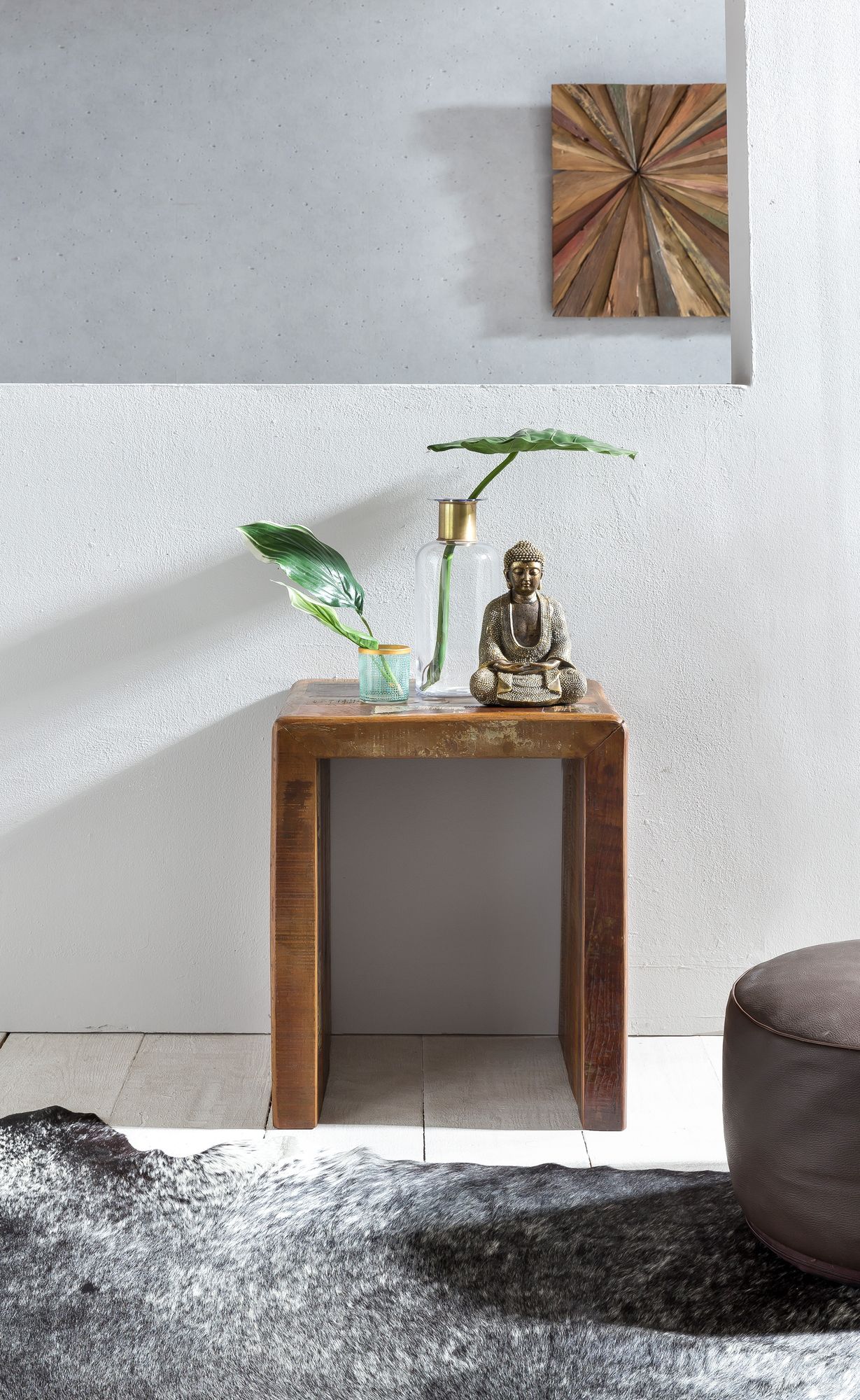 FineBuy Beistelltisch KALKUTTA 45 x 40 x 55 cm Couchtisch Nachttisch Wohnzimmer