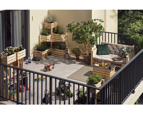 Buildify houten fruitkist, klein, onbehandeld, 34x23x21 cm