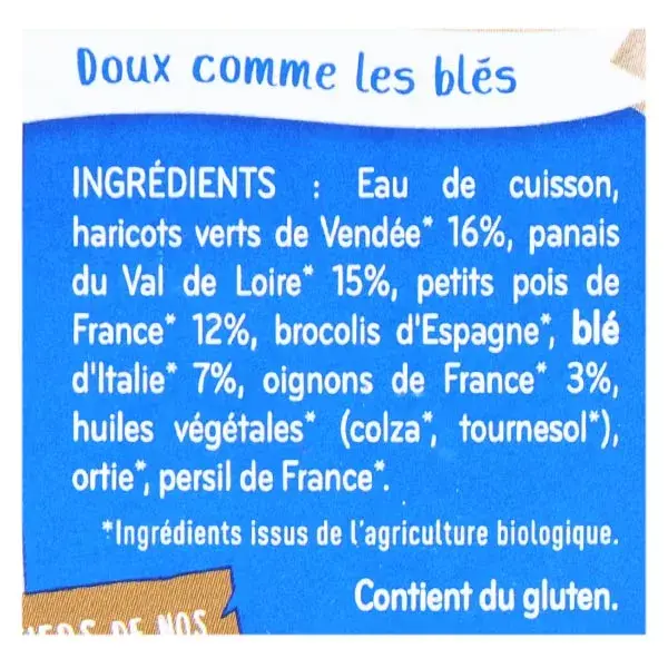 Babybio Repas Soir Bol Haricots Verts Panais Blé +12m Bio 2 x 200g