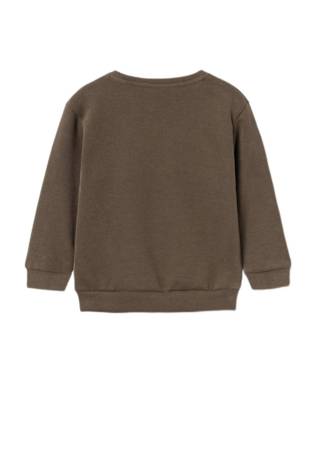 NAME IT sweater NMMOBEAR met printopdruk donkerbruin