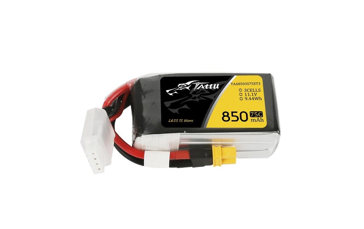RC-Akku LiPo 850 mAh 11.1 V 75C3S LiPo Akku für Racecopter mit XT30 Stecker