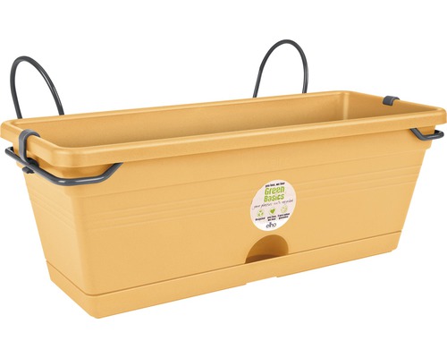 elho Green Basics kunststof bloembakset, 30x19x16 cm, terracotta, inclusief beugel en schotel