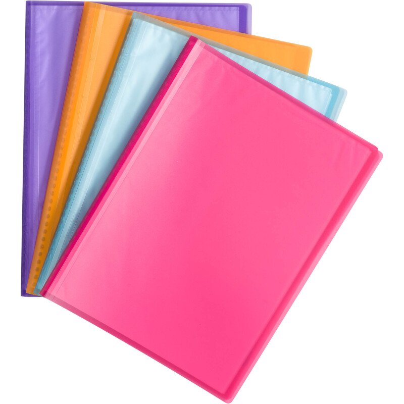 Protège-documents Eco polypropylène translucide A4 20 pochettes - 40 vues couleurs assorties