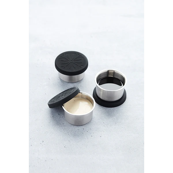 Set 3 boîtes de conservation en inox 60 ml et couvercles en silicone P