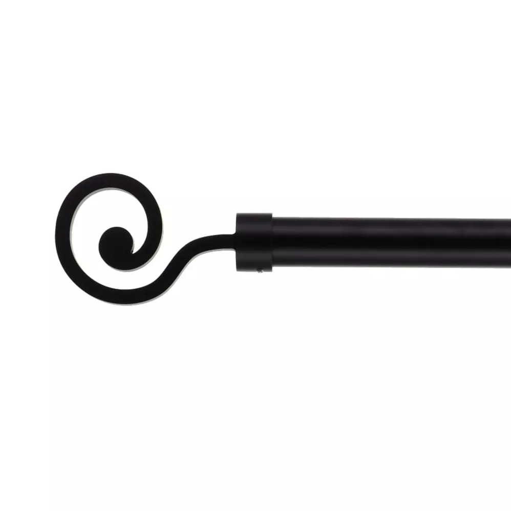 Kit de tringle rideau extensible (L120 - L210 cm / D28 mm) Dream Noir mat