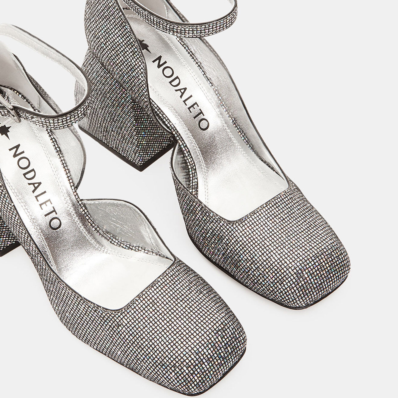 Nodaleto Escarpins à Strass Alba argentés - Talon 9 cm