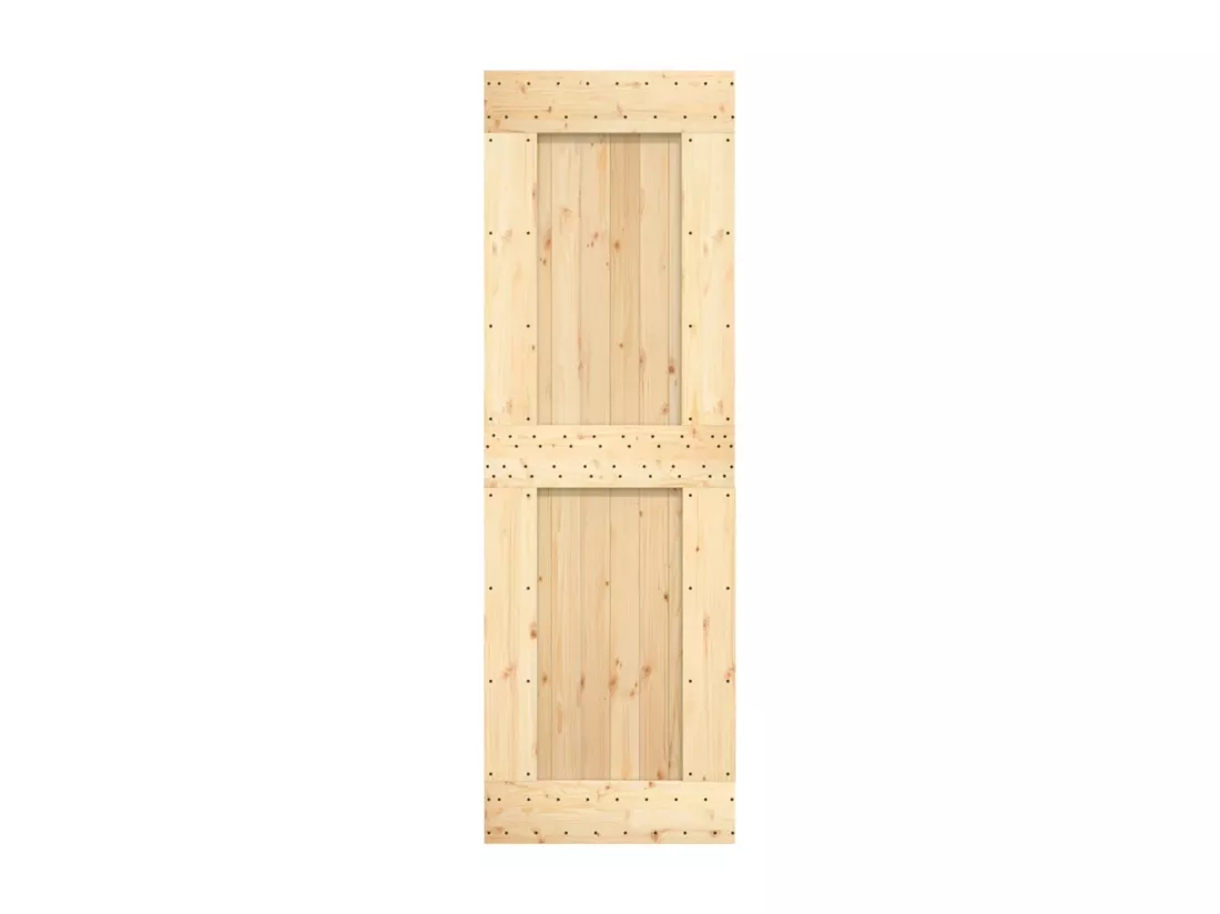 Porte coulissante et kit de quincaillerie 70x210 cm pin massif