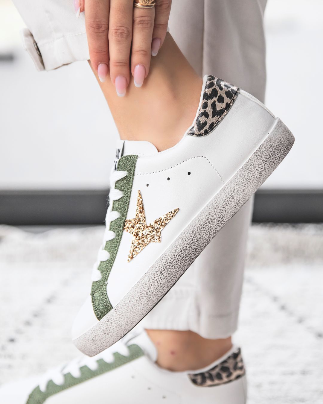 Basket femme kaki à lacets - Bahia