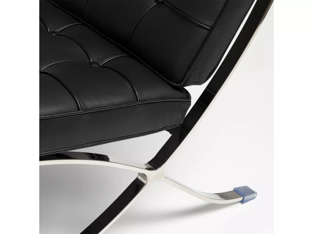 Canapé design 2 places cuir capitonné noir Barka