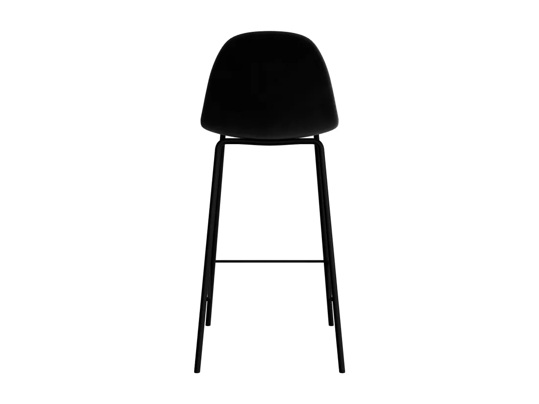 Lot de 2 chaises pour îlot central 65 cm en velours noir - Henrik