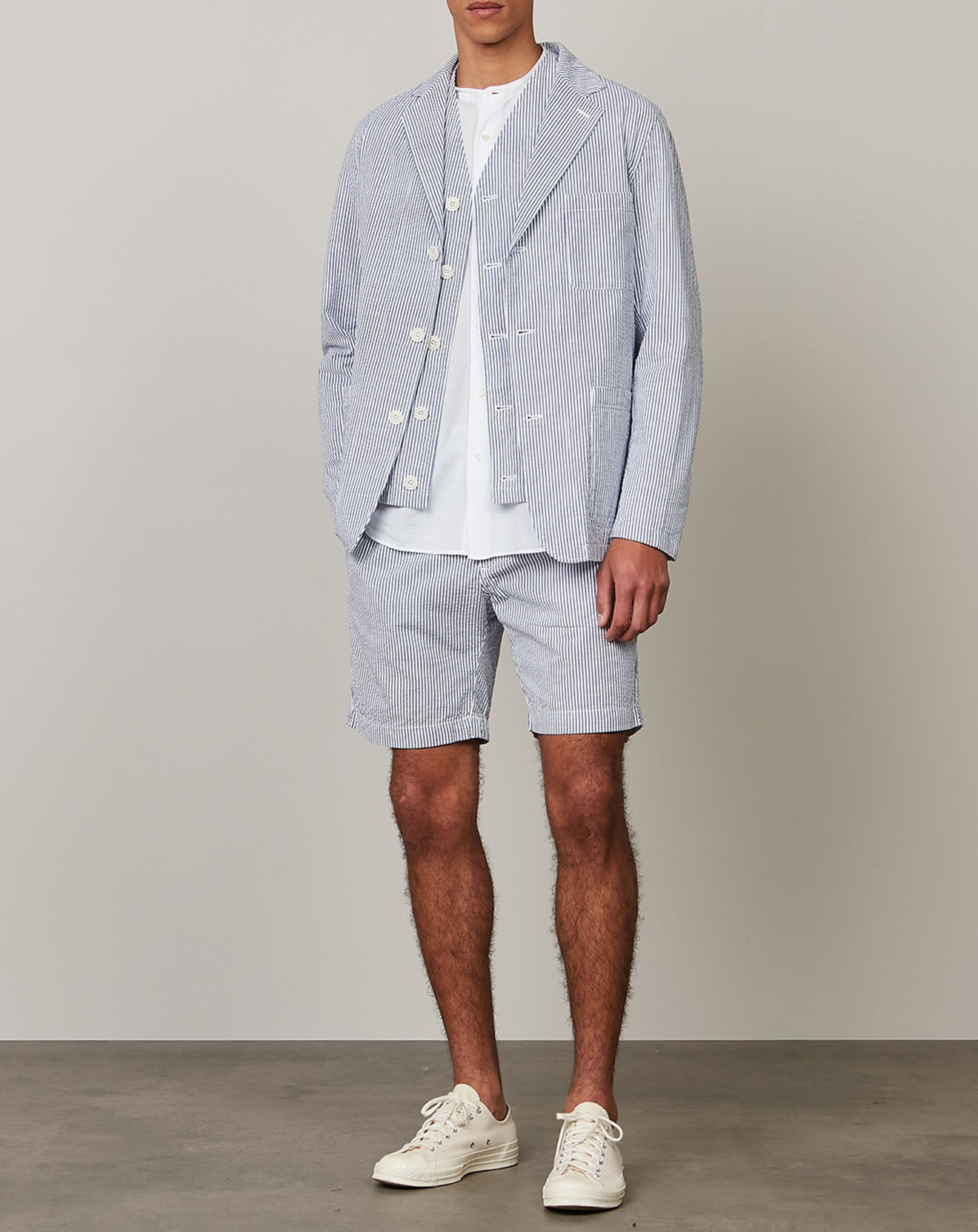 Hartford Gilet Warren bleu/blanc