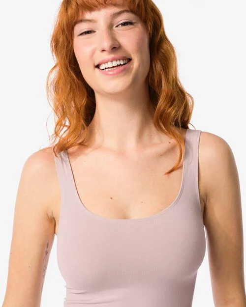 débardeur femme légèrement correcteur avec bambou beige