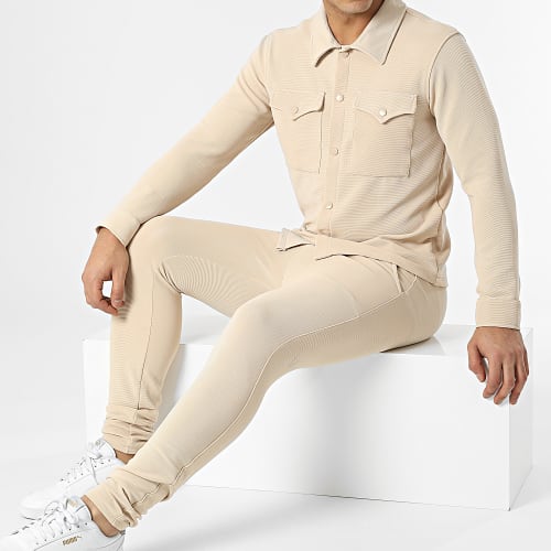 Ensemble Surchemise Et Pantalon Jogging MK-17 Beige