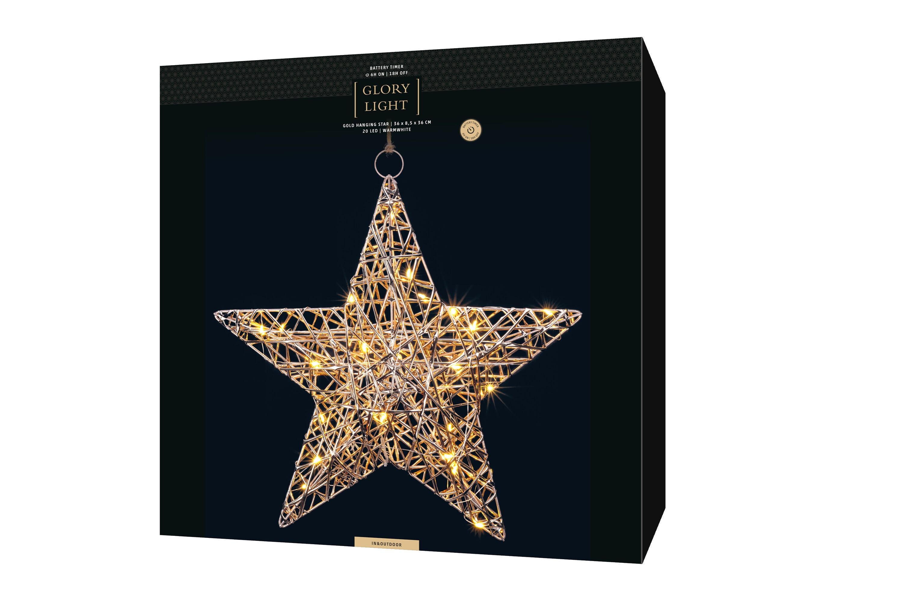 ASTRA LED Licht - Goldfarbig / B: 36.0 cm x T: 8.5 cm x H: 36.0 cm