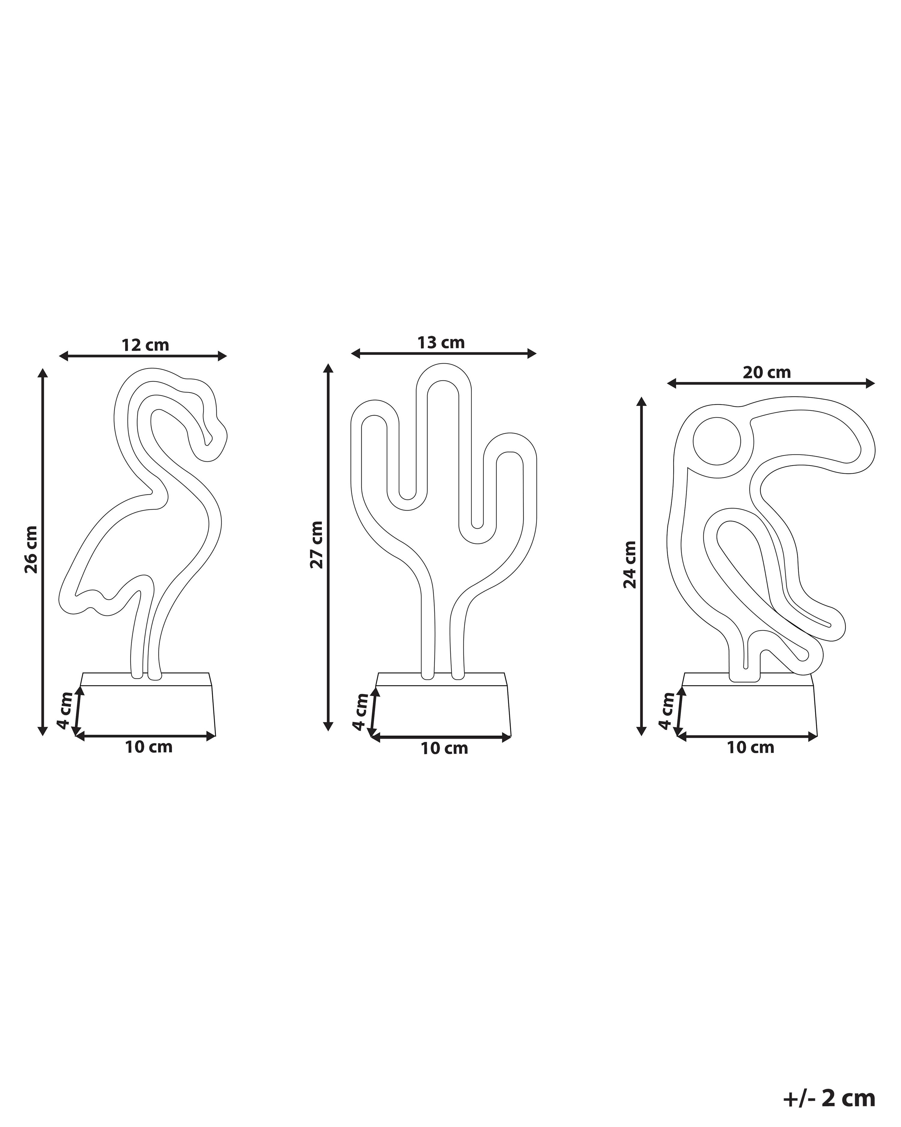 Set van 3 LED neon lichtbord MABEL Meerkleurig
