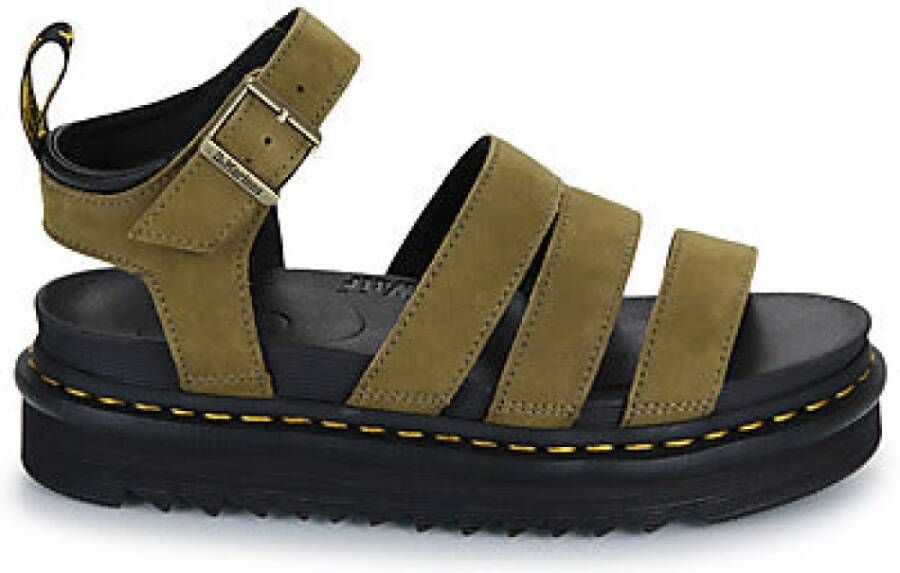 Dr. Martens Sandalen met sleehak Blaire Muted Olive Tumbled Nubuck