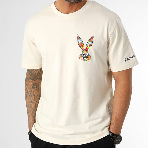 Tee Shirt Oversize Large Sleeves Bugs Bunny Graff Beige