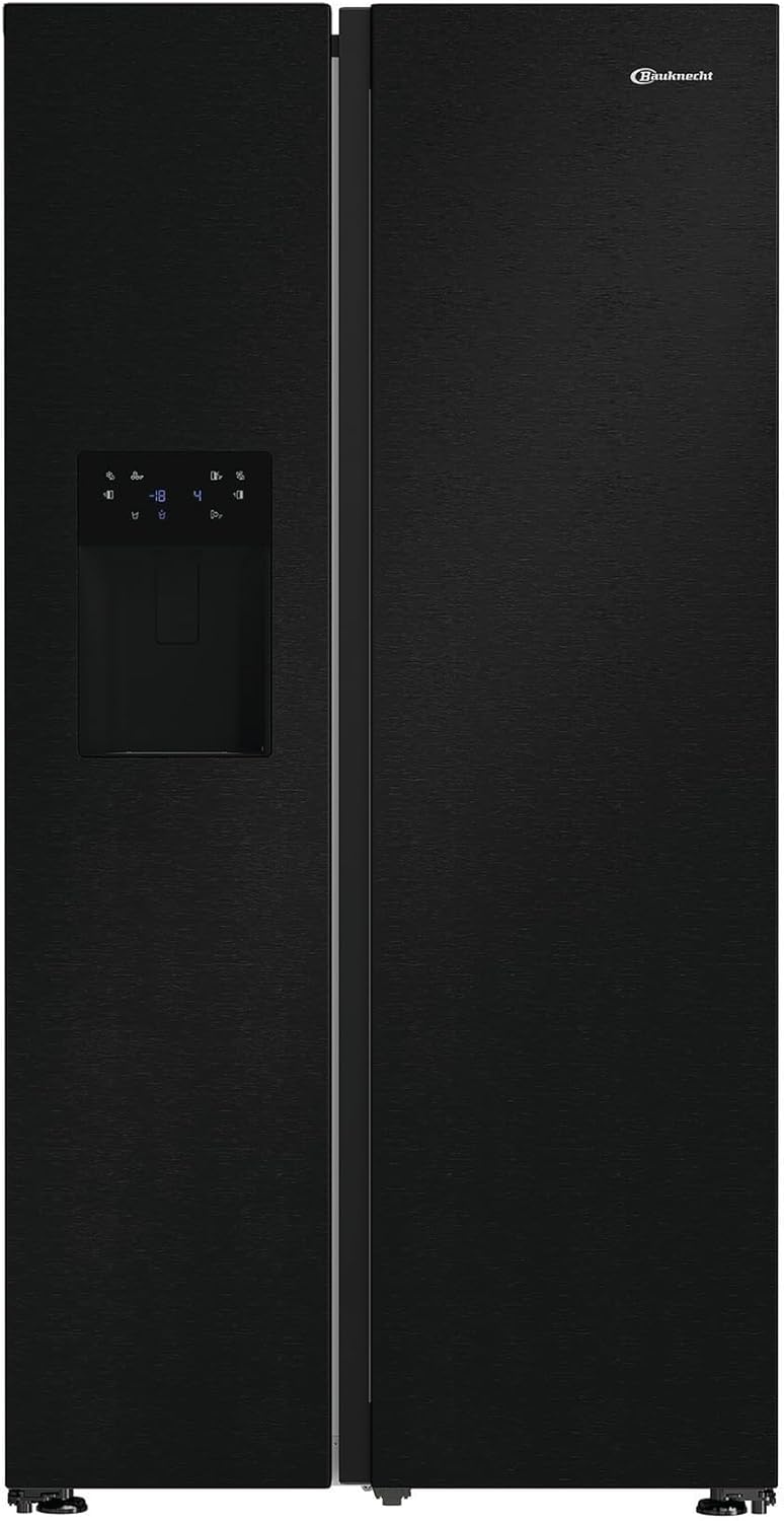 Bauknecht SBS IW D90 BLACK Side by Side Kühl-Gefrierkombination/Inverter Kompressor/Wasser- und Eiswürfelspender/FreshShield/ElegantFit/Dual Cool Total NoFrost