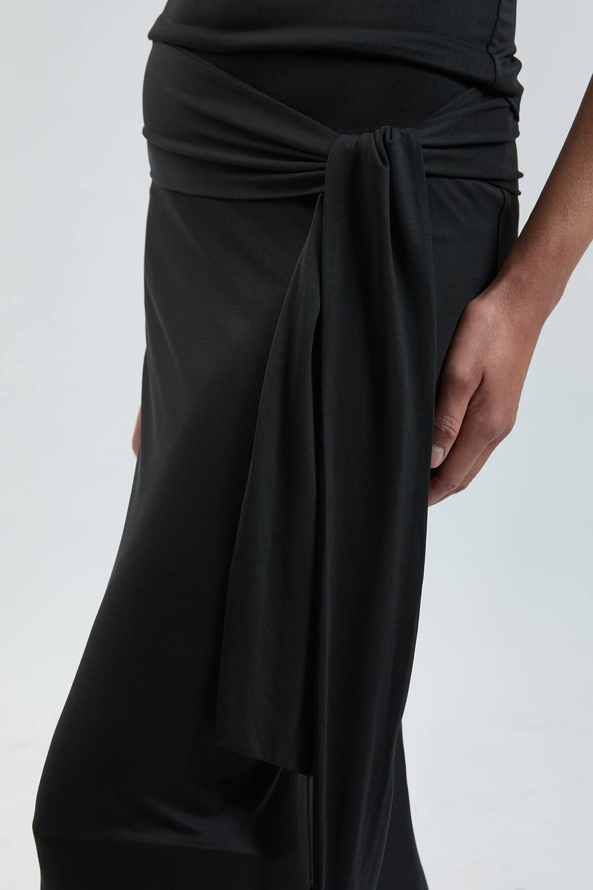KarenMillen Jupe Midi En Jersey De Viscose Avec Taille Nouée