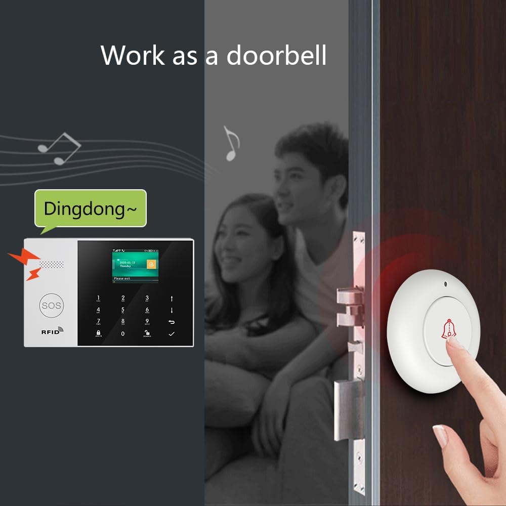 GSM Smart-Home-Sicherheitsalarm-Kit, drahtloses WiFi-Heimalarmsystem mit Sirene, PIR-Bewegungssensor, Fernbedienungen