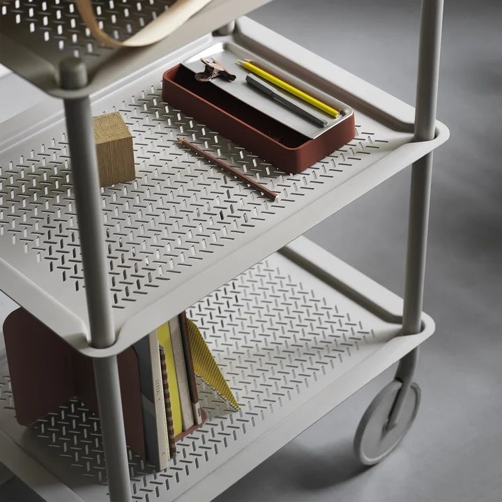 Muuto - Flow Beistellwagen, 2 Etagen, blaugrau