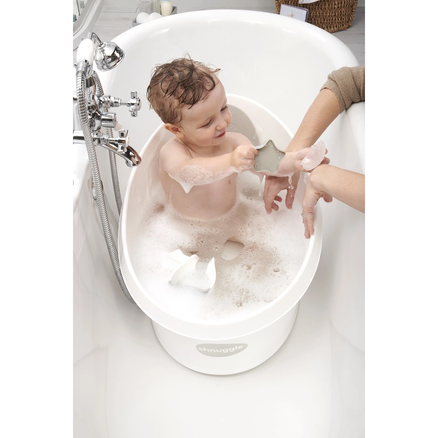 shnuggle® Kleinkindbadewanne weiß  hellgrau