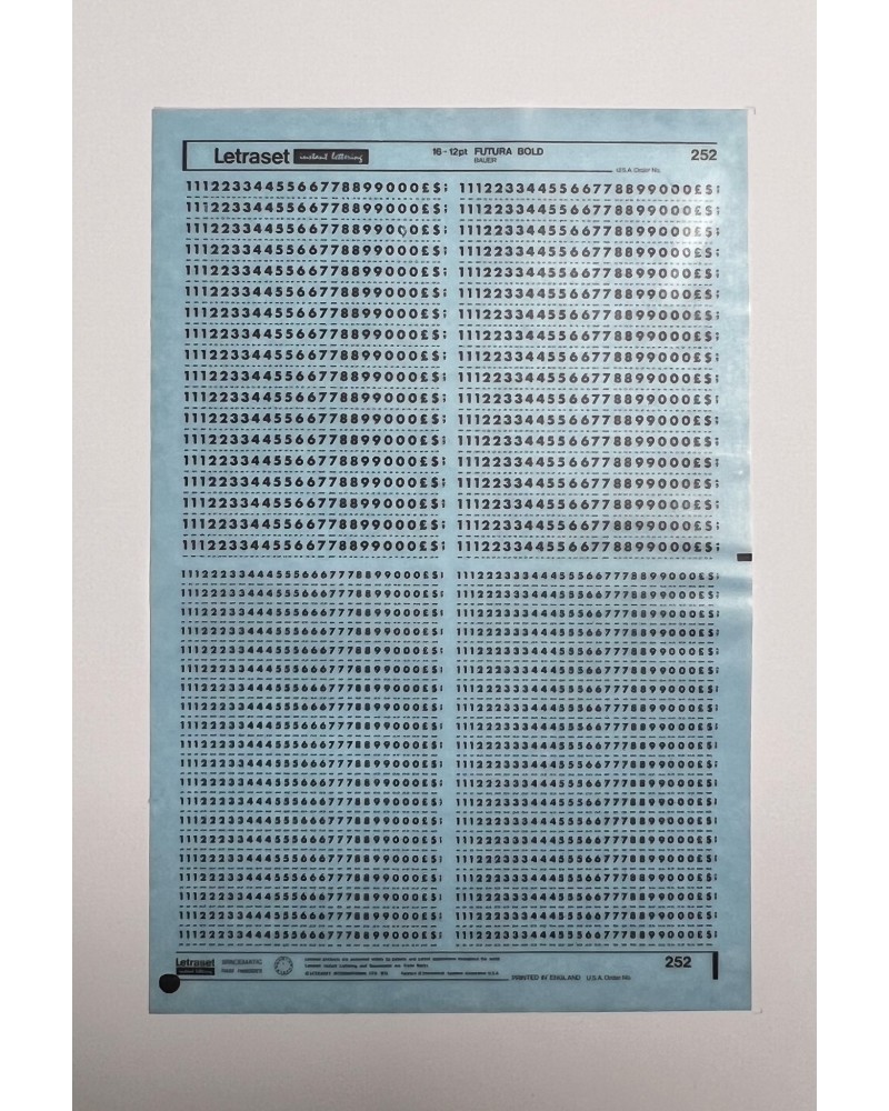 Letraset 252 - FUTURA BOLD 16-12pt