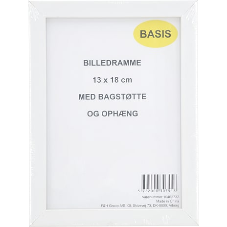 Ramme i hvid - 13x18 cm
