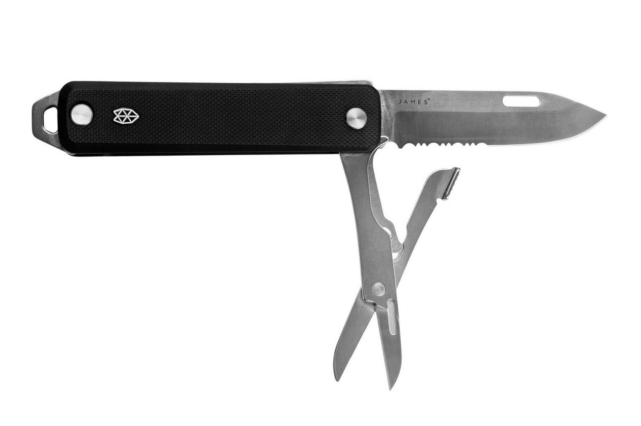 The James Brand The Ellis Scissors Serrated Black G10 Stainless KN119101-01 zakmes