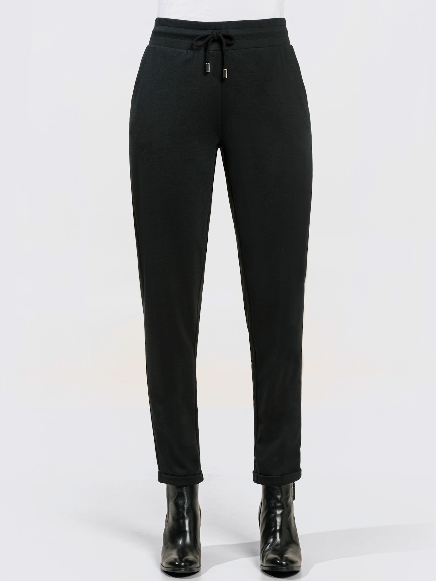Pantalon jersey interlock à repassage superflu