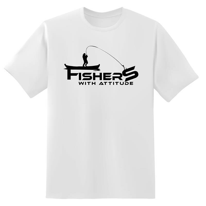 Tee Shirt Manches Courtes Homme Fishxplorer Fisher With Attitude - Blanc